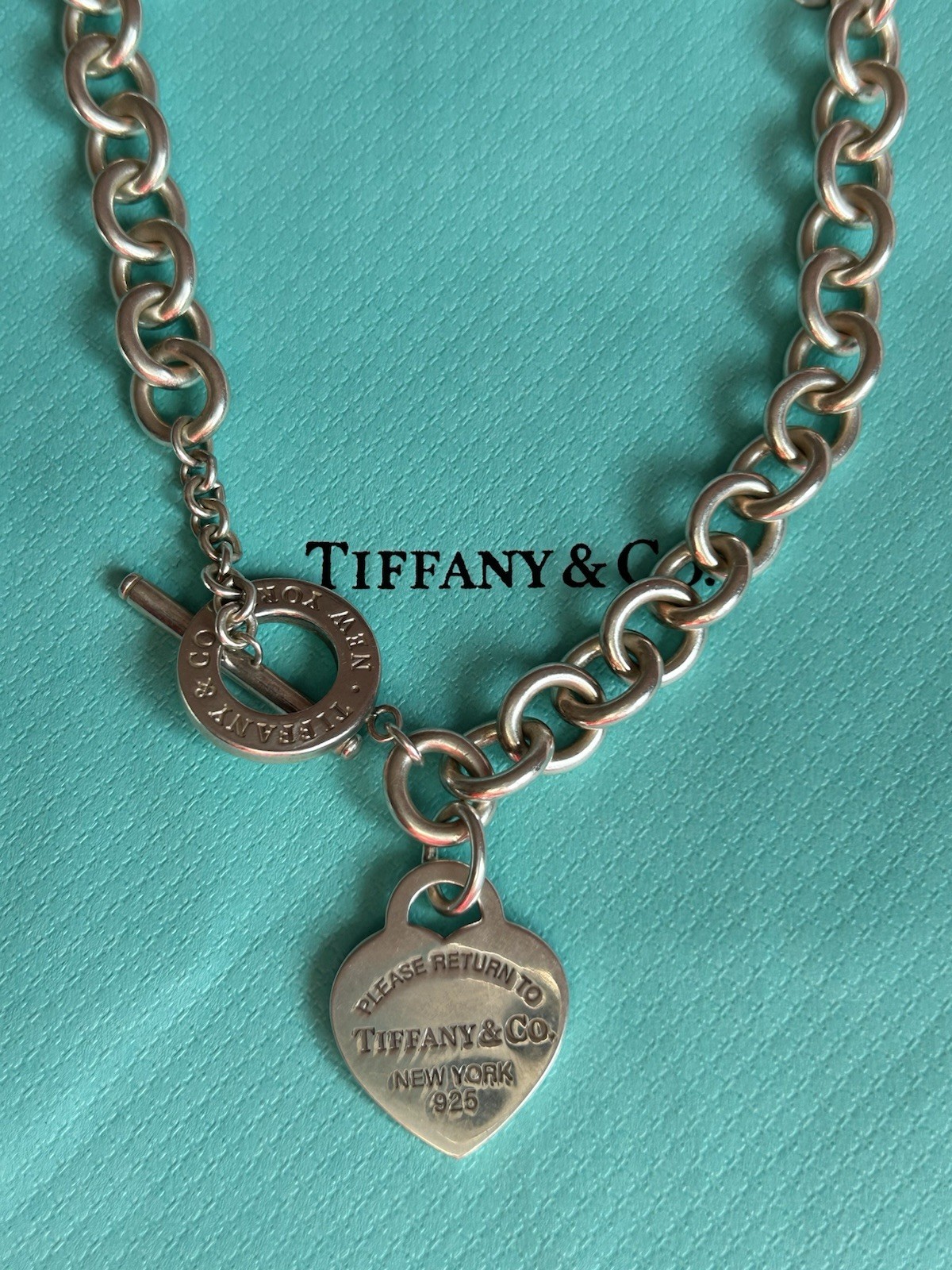 £1900 Please Return To Tiffany Sterling Silver Heart Tag Necklace & Bracelet set