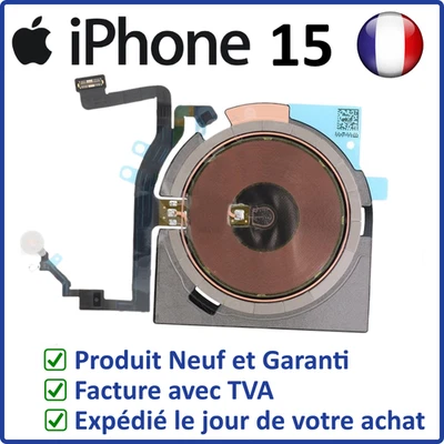 IPHONE 15 NAPPE NFC FLASH INDUCTION AIMANT MAGSAFE ARRIÈRE A3090 A2846 - Photo 1/3