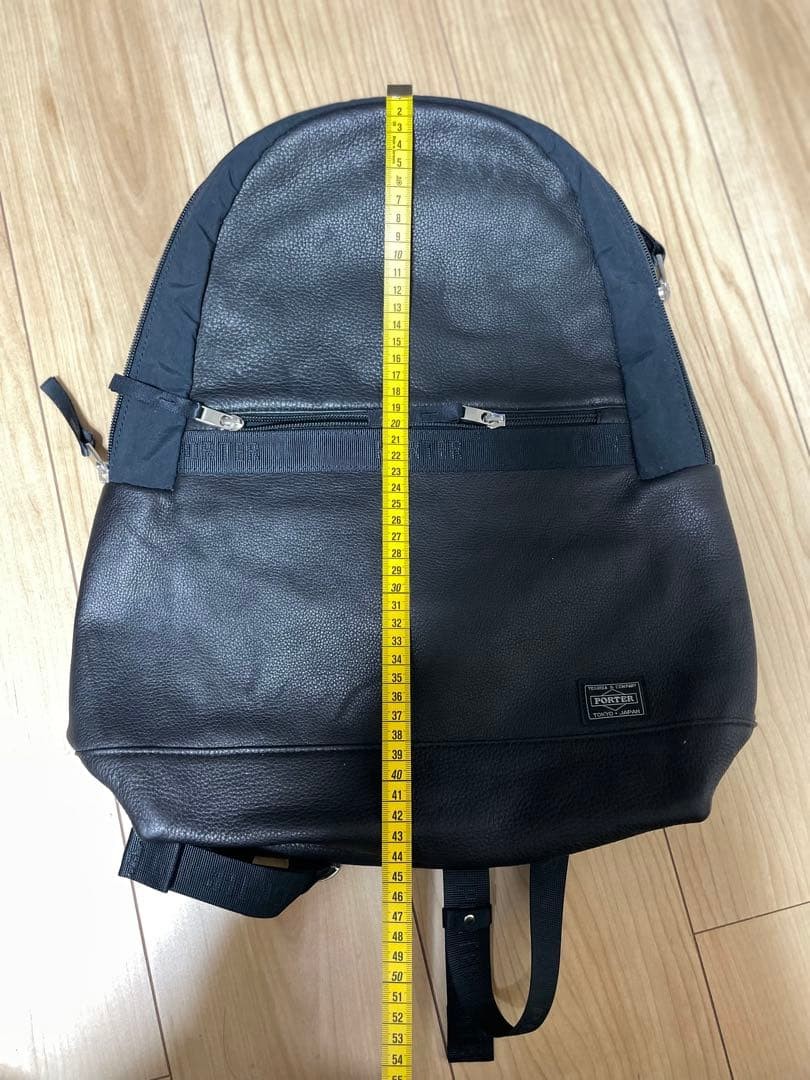 PORTER leather black backpack - image 4