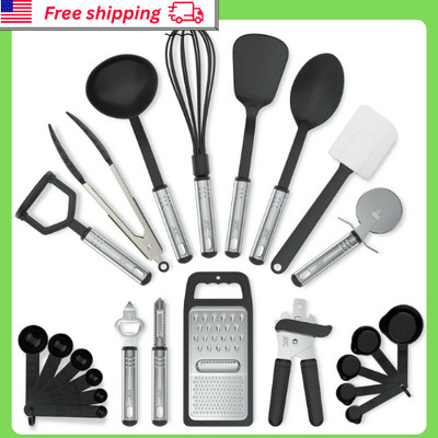 Cooking Utensil Set 23 Piece Stainless Steel Heat Resistant Kitchen Gadget Tools