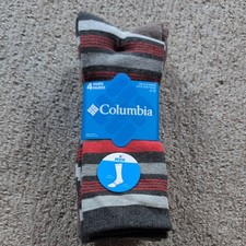 New Columbia Socks Men  s 4 Pair Multicolor Striped Crew Socks Activewear Casual