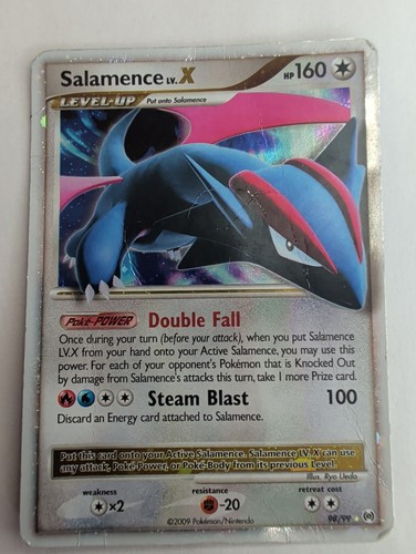Pokémon TCG Salamence LV.X 98/99 Platinum: Arceus 2009 Holo English HP Authentic