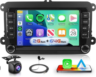 Podofo 2G+64G 7'' HD IPS Touchscreen Android Autoradio Radio Wireless CarPlay