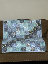 New "Handmade" Crib Size Cotton Quilt Floral Pattern Approximately 37.5  X 45  