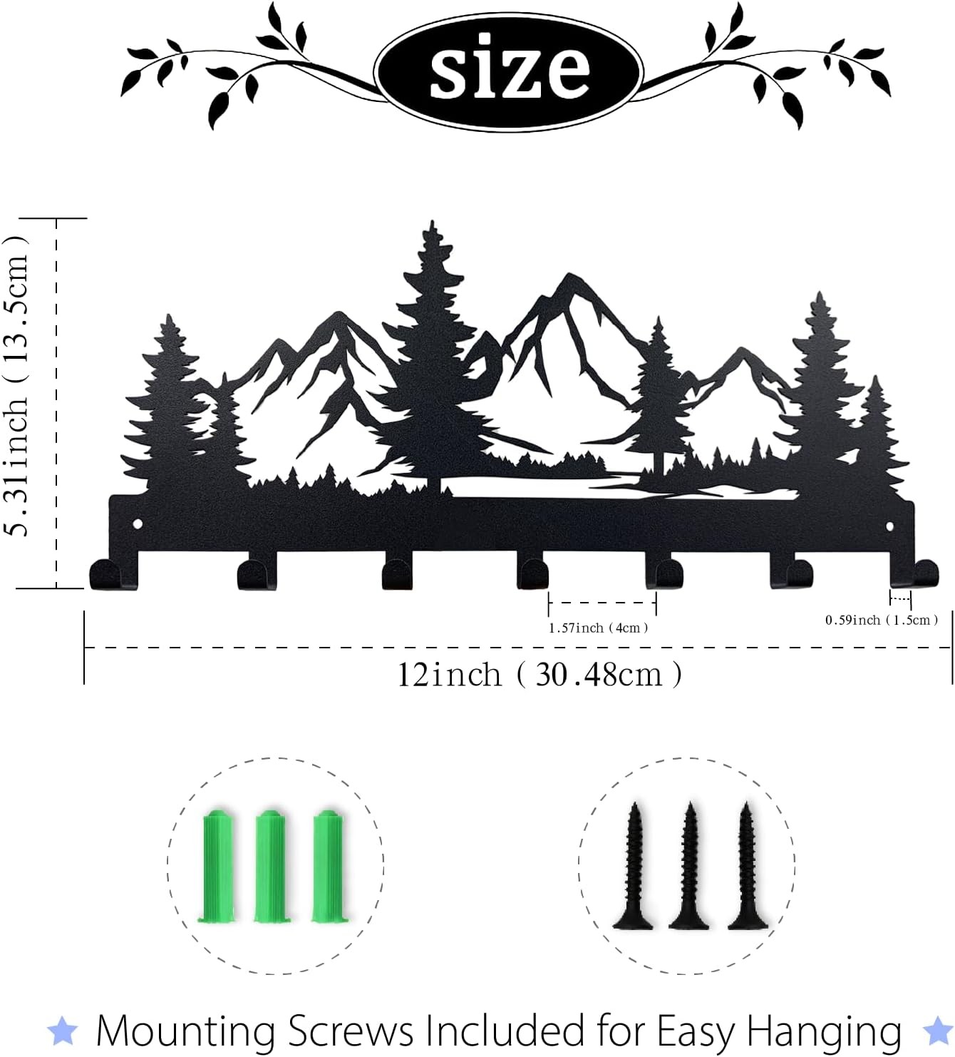 Metal Key Holder, Wall Mounted Key Hooks, Key Holder for Wall, Key Organizer Rac