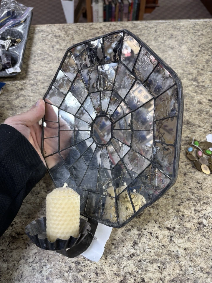 Aplique reflector vela pared hojalata espejado mosaico 19 C Foto 3 de 4