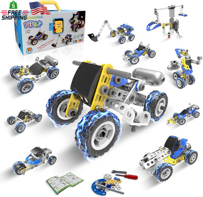 STEM Toys for 5 6 7 8+ Year Old Boy,10 in 1 Electric Building Toys for Kids Ages