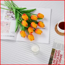 5pcs Orange Tulip Flower Artificial Tulip Bouquet PE Foam Fake Flower for Home G
