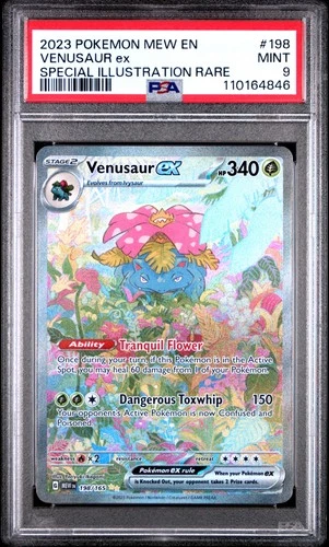 2023 POKEMON MEW EN-151 SPECIAL ILLUSTRATION RARE #198 VENUSAUR EX PSA 9