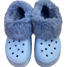 Crocs Furever Crush Platform Clog Women Shoes M6 W8 Blue