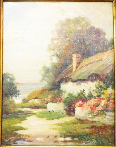 Paar gerahmte viktorianische Landschaftsszene Gemälde von Augustus Spencer - Bild 14 von 23