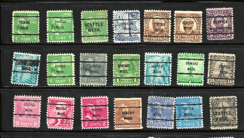 Collection 1920-1930's Precancel DC Washington Etc 1-10 Cent US 16-19 - Picture 3 of 4
