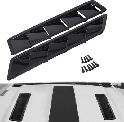 Car Hood Vents Scoop Bonnet Cover Intake Louvers Cooling Vent Cover - Gloss Blac