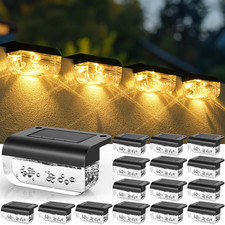 16 Pack Solar Fence Lights, Waterproof Outdoor Solar Step Lights Fence Lights So