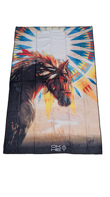 OK HEY Horse Fast Dry Towel 31.5x48 Multicolor Southwestern Lakota Art Decor