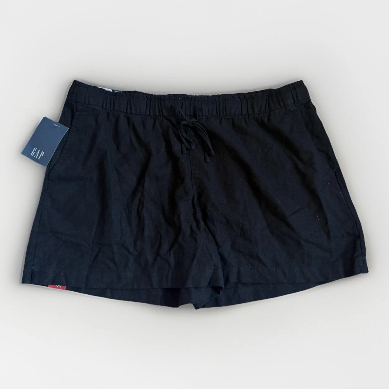 NWT Linen Blend Shorts GAP Women XL High Rise Quiet Luxury Coastal Drawstring