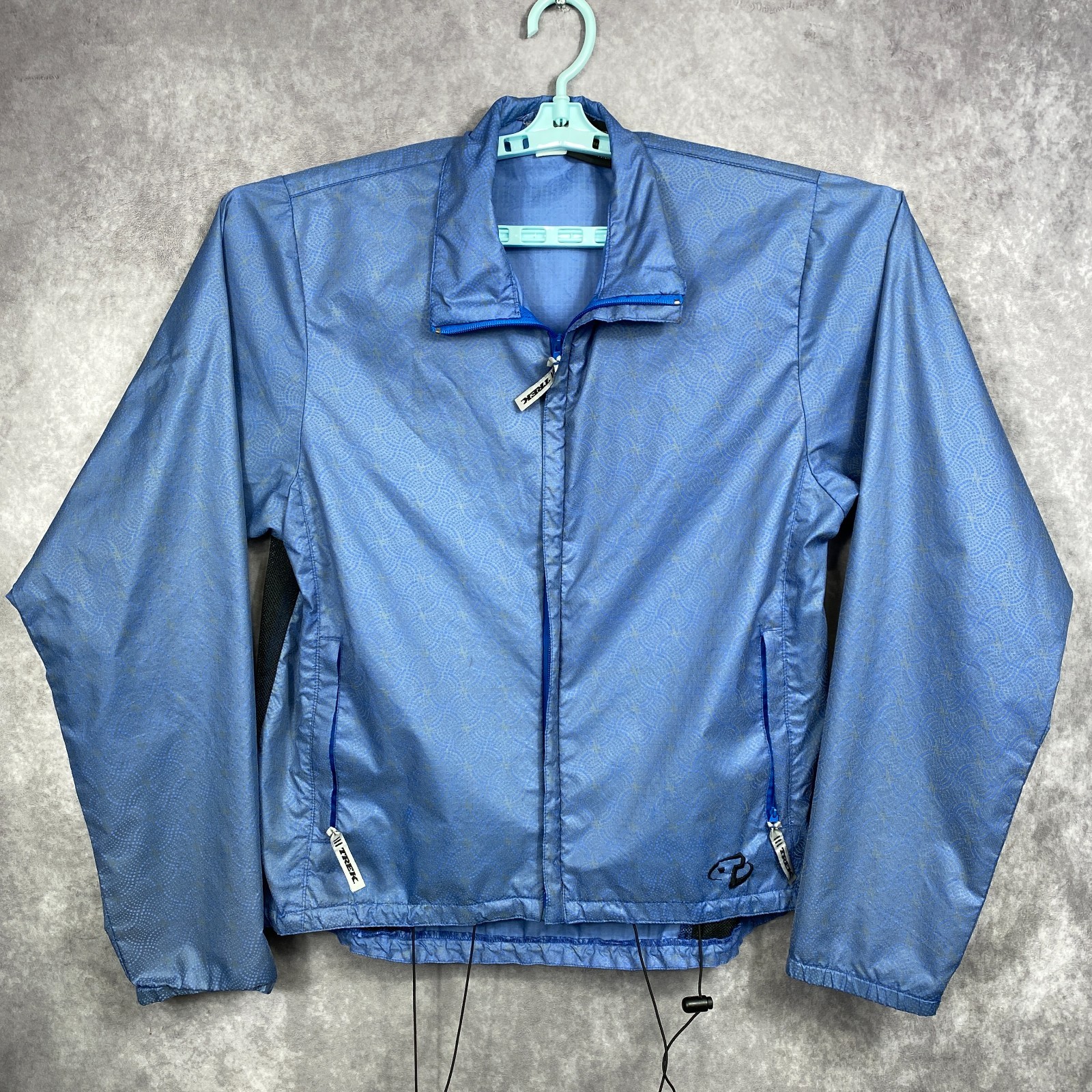 Vintage TREK illumiNITE Cycling Jacket Mens Large Blue Running Vented Zip