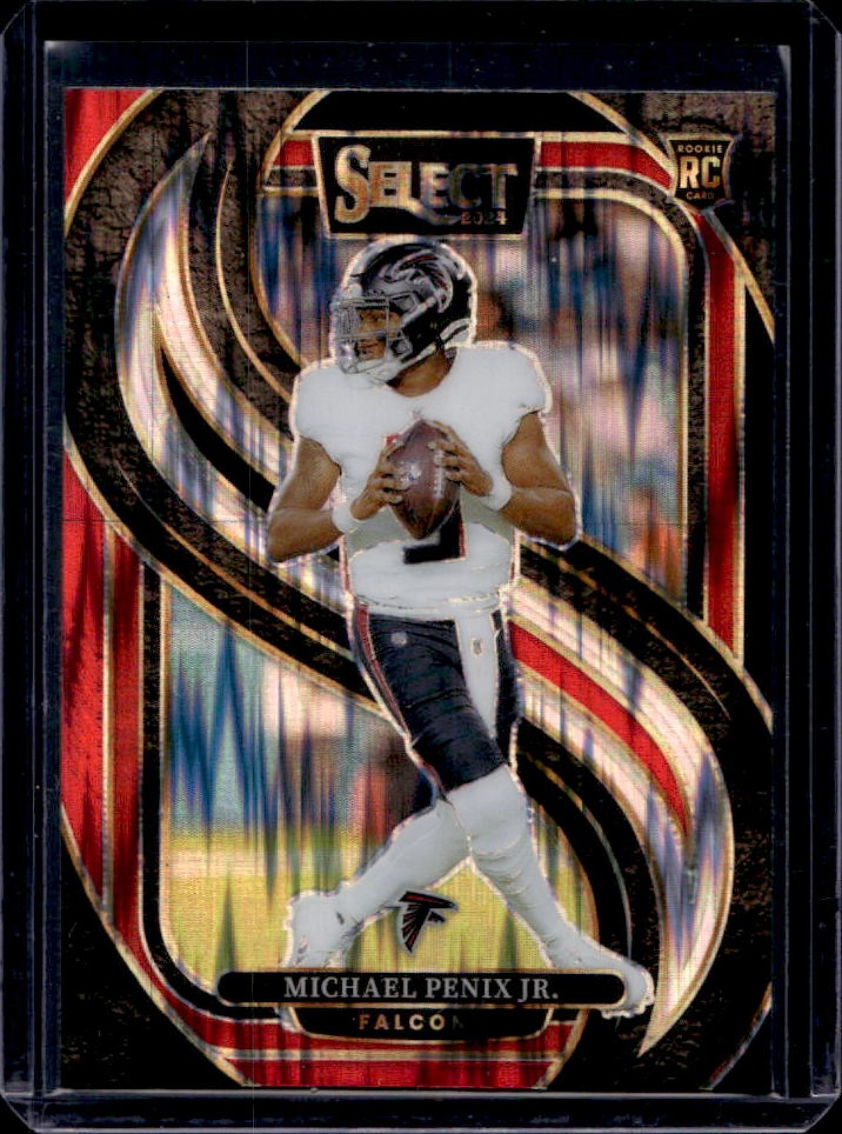 2024 Select Michael Penix Jr. Premier RC Black and Red Prizm Shock #110 Falcons