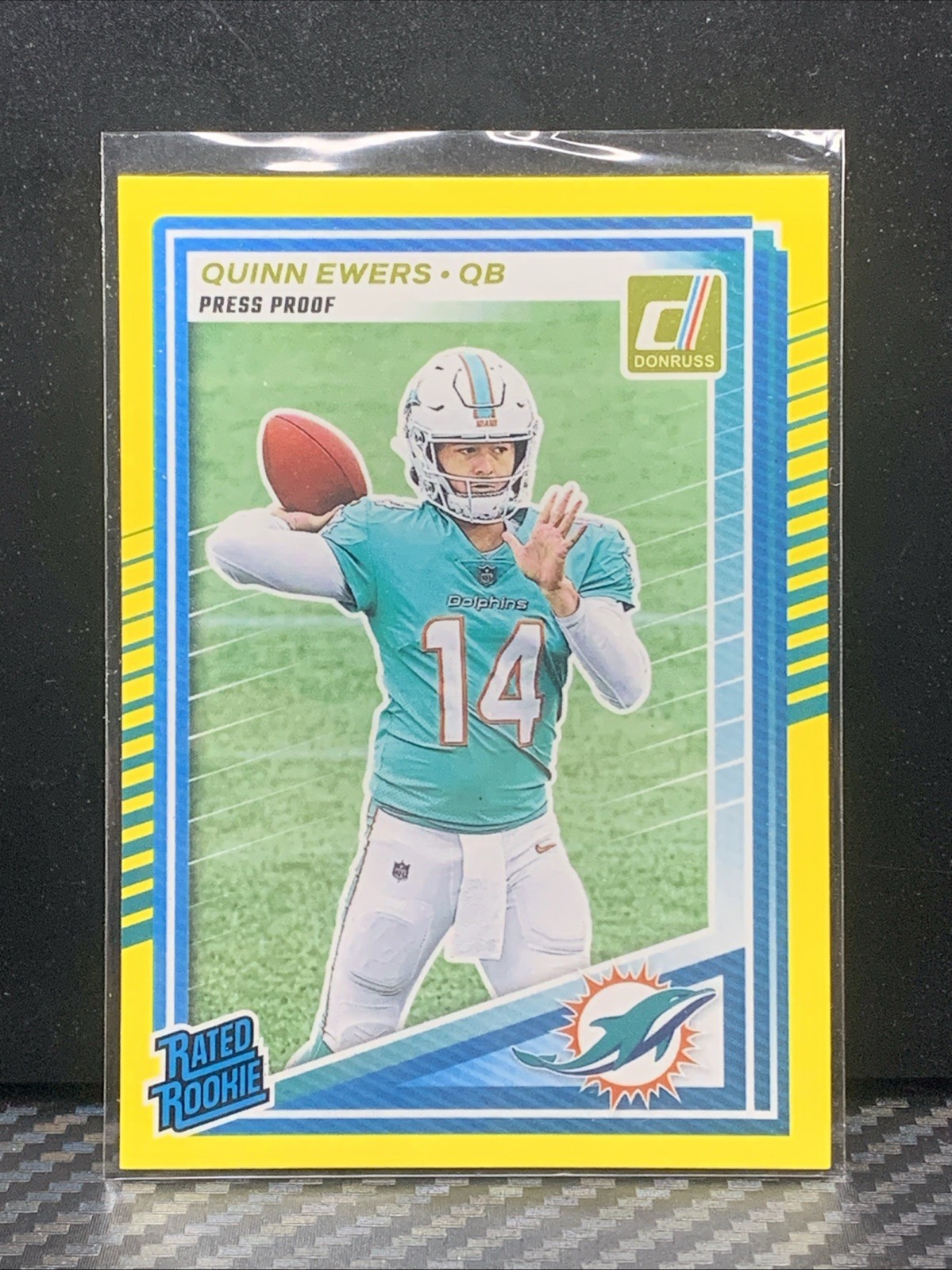 2025 Panini Donruss - Rated Rookie Quinn Ewers #342 Press Proof Yellow (RC)