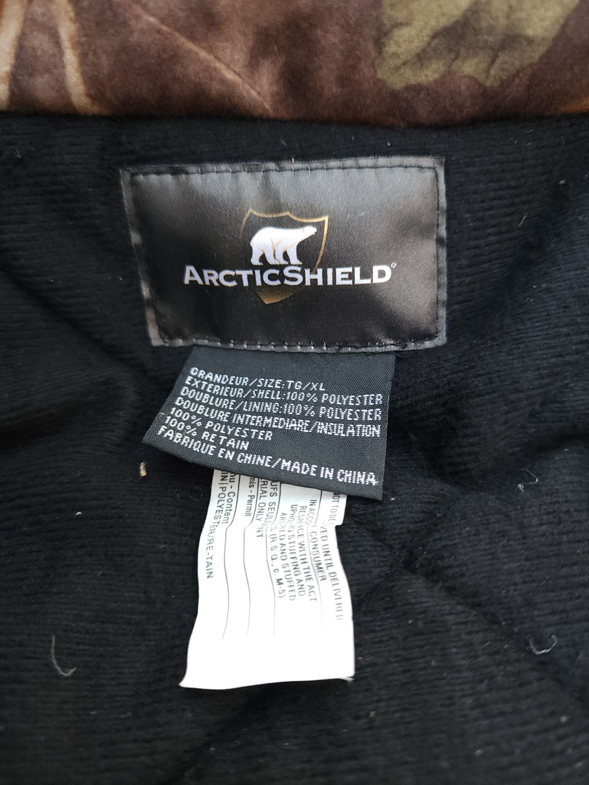 Arctic Shield XL Mossy Oak Breakup Camo Insulated Jacket/Coat BROKEN ZIPPER