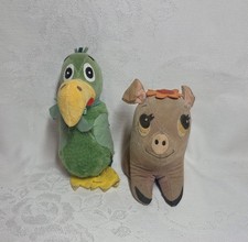 Vtg Dakin Dream Pets lot of 2 Plush 1 Pig  1 Bird Made in Taiwan 1960s