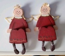 Weihnachtsdeko Engelpaar Kantenhocker Holzengel 