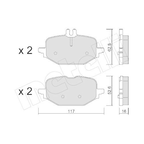 Kit plaquettes de frein Metelli 22-1359-0 pour la rénovation Mercedes