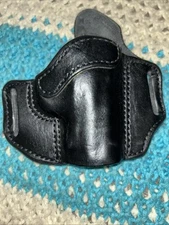 Azula Leather OWB 2 Slot Pancake Belt Holster For Small Auto Sig Colt Springfld