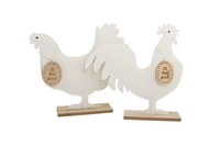 Riffelmacher Henne Auf Holzsockel 26,5 X 25 Cm Osterdeko