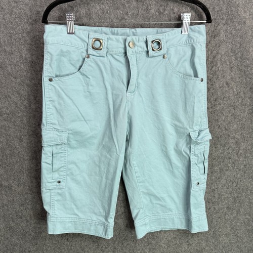 Athleta Women's Size 8 Light Blue Cargo Shorts Cotton Blend Stretch Activewear