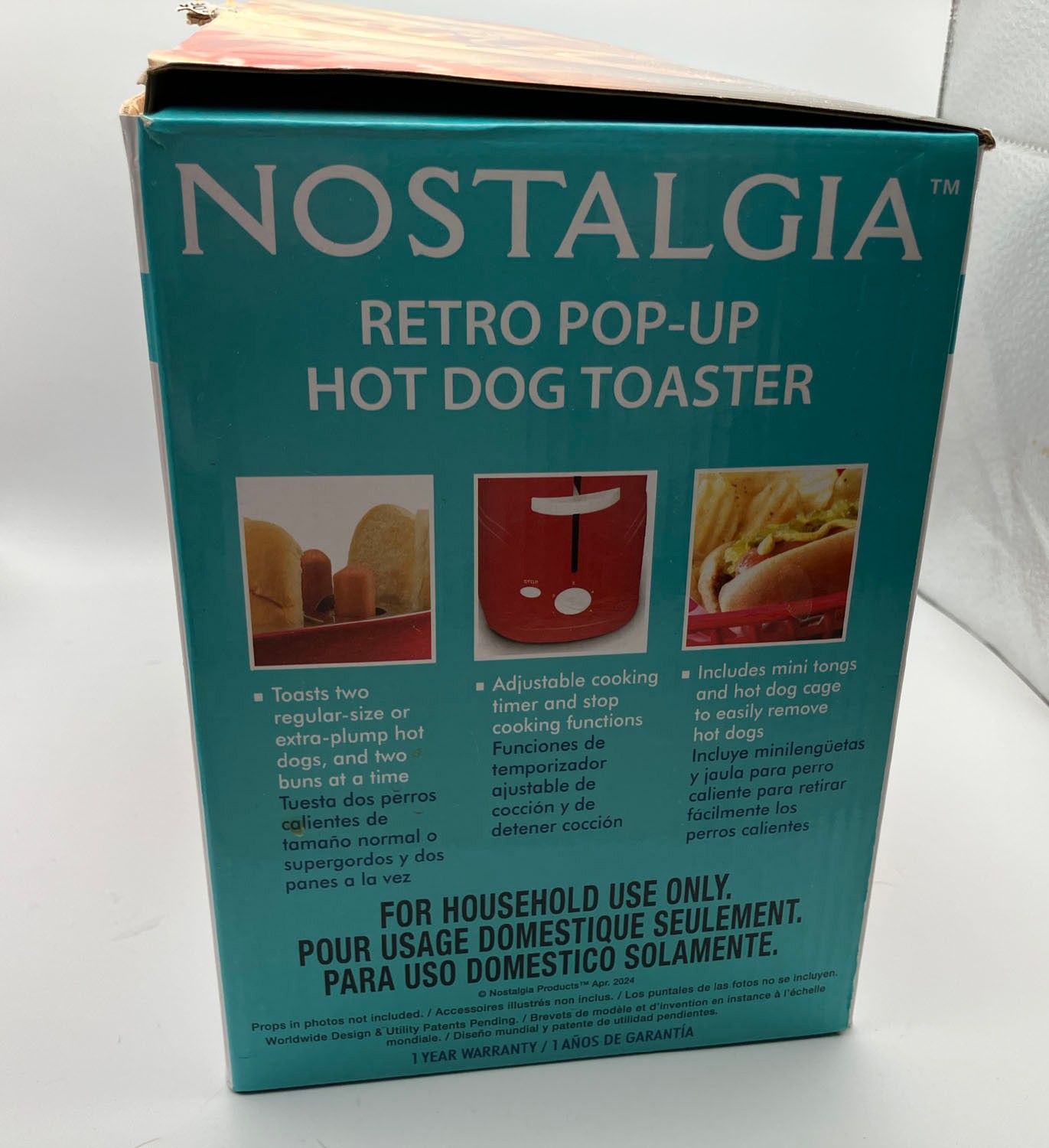 Nostalgia Retro Pop-Up Hot Dog Toaster,New, Metallic Red Cooks 2 Hot Dogs & Buns