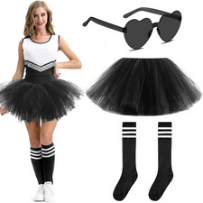 Tutus for Women Adult,5 Layered Tulle Neon Tutu Skirt with Tube Socks  Sunglass