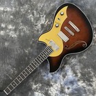 semi hollow electric guitar p90 pickups Rounded fret Edge stainless Fret brown