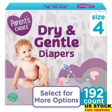 Dry Gentle Diapers Size 4 192 Count Hypoallergenic Leak Resistant Soft Fit New