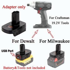 Adapter For Craftsman 19.2V C3 Tools Convert to For Dewalt For Milwaukee Battery
