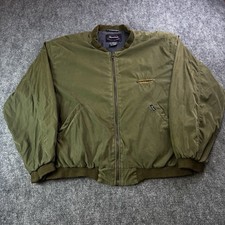 Vintage Faconnable by Albert Goldberg Mens Green Full Zip Bomber Jacket Size L