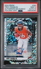 TROY FRANKLIN 2024 PANINI PRIZM NO HUDDLE DISCO AUTO ROOKIE CARD #393 PSA 9. rookie card picture