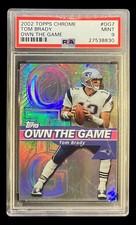 2002 topps #OG7 tom brady; own the game holofoil refractor insert PSA 9
