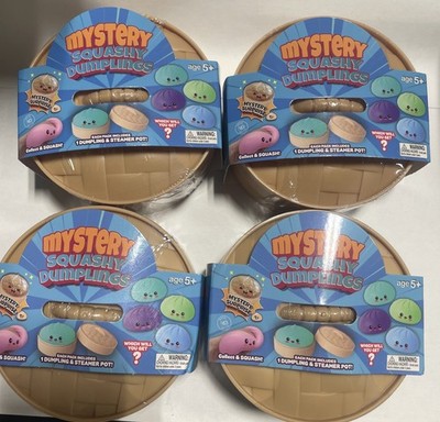 4pk Mystery Squashy Dumplings  Surprise In Steamer Pot Fidget Stress Relief Toy