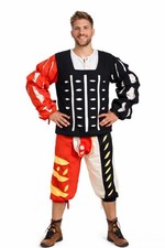 Men's Renaissance Medieval Landsknecht Costume Set With Chemise  Socks.