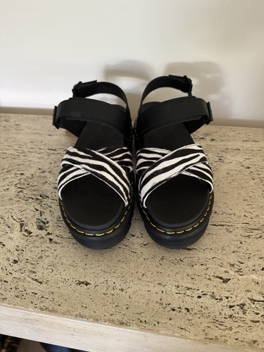 Dr. Martens VOSS II HAIR-ON ZEBRA PRINT SANDALS. MSRP $110. Size 11 - Picture 11 of 20