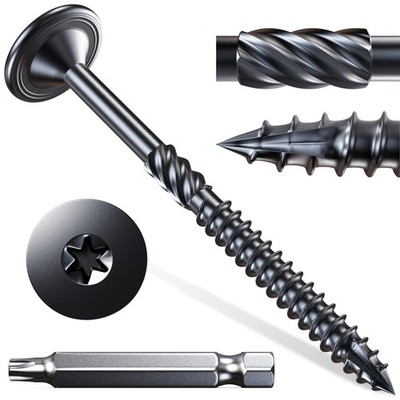 Structural Wood Screws 30 PCS 14 x 4 Inch Heavy Duty T30 Star Bit Lag Bolt