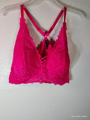 Torrid Curve Women's Bra Bralette Fuscia Pink Lace Racer Back Size 5