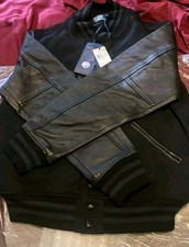 Polo Ralph Lauren LA Dodgers MLB Black Ltd Ed Leather Baseball Bomber Jacket L