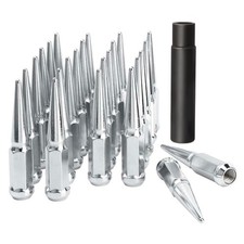 14 mm x 1.5 Wheel Spike Lug Nuts, 24 x Chrome M14x1.5 Lug Nut, Cone/Conical Bulg
