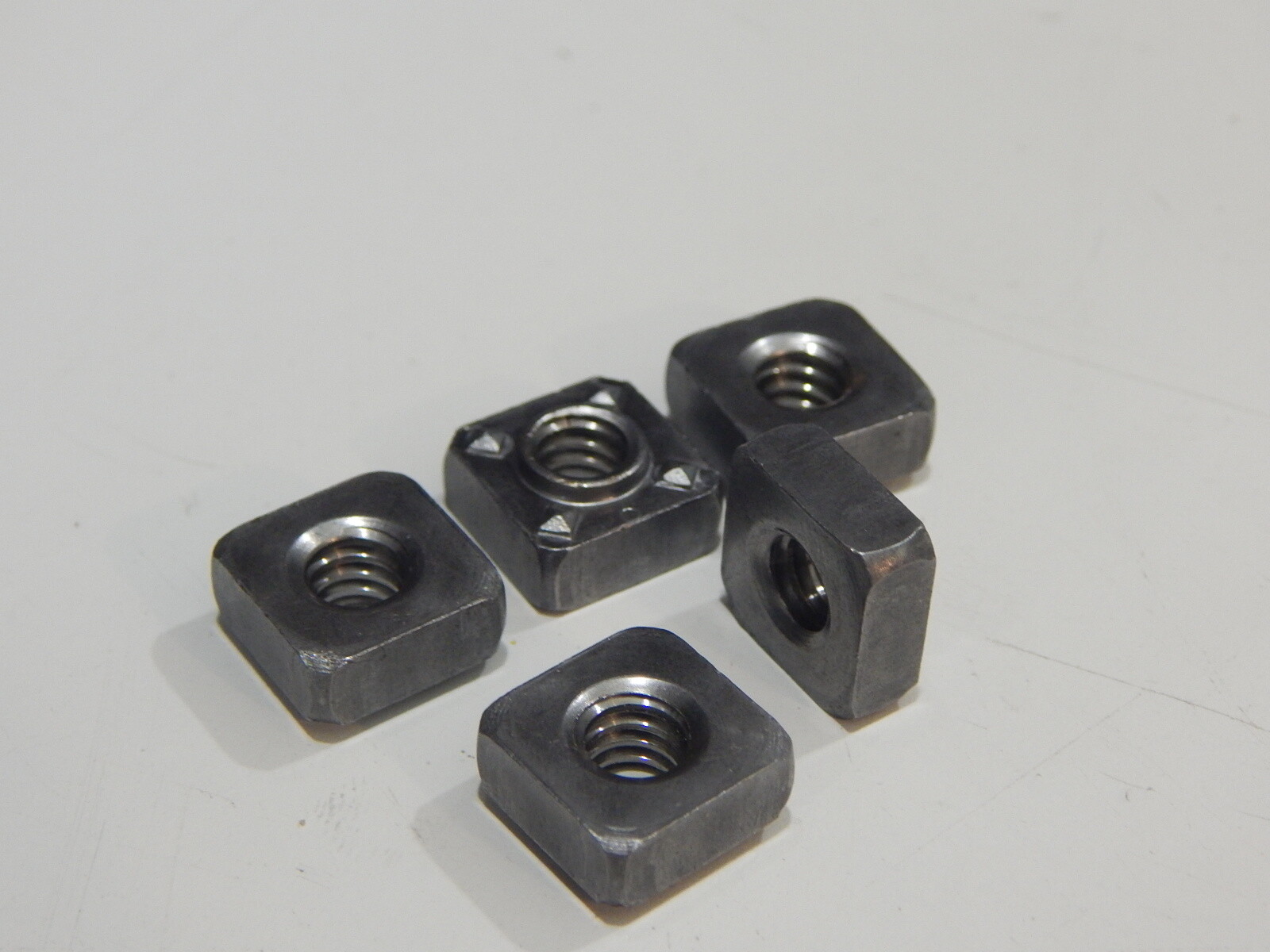 MS27128-23 BLACK STEEL SQUARE 1/4" WELD NUT - LOT OF 10 NUTS