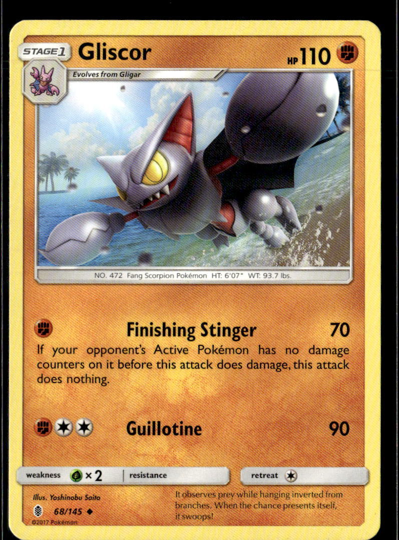 Pokemon Gliscor 68/145 Guardians Rising Non Holo Uncommon 3 Card Lot