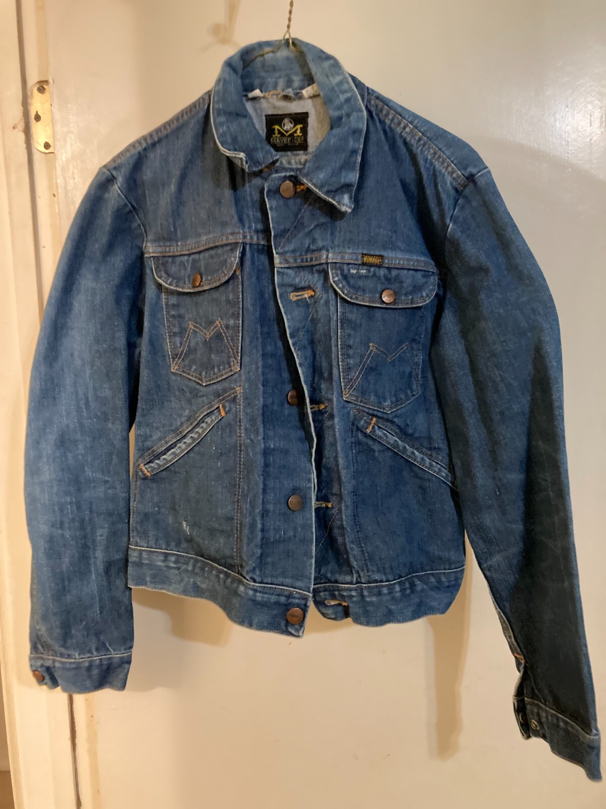 Vintage MAVERICK Denim BUTTON DOWN JACKET Size 40 Medium