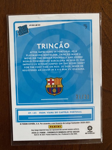 2020-21 Panini Chronicles Optic Rated Rookie TRINCAO Orange Cracked Ice #d 21/23 - Bild 2 von 3