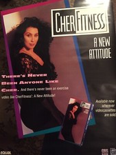 Cher Fitness A New Attitude Promotional Promo VHS Poster 27 X 38 Fox Video CBS